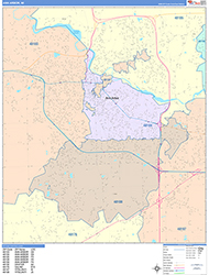 Ann Arbor Wall Map Color Cast Style 2026